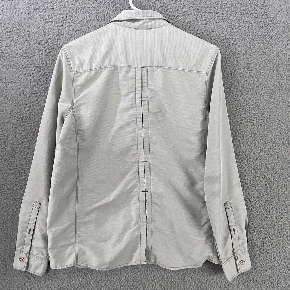 Mountain Hardwear Button Womens M Gray Roll Tab Sleeve Lightweight Vented - Picture 10 of 10